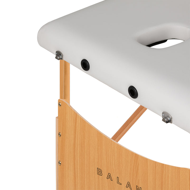 Massagetafel Inklapbaar Beukenhout Balance Lux 3 Zones Wit