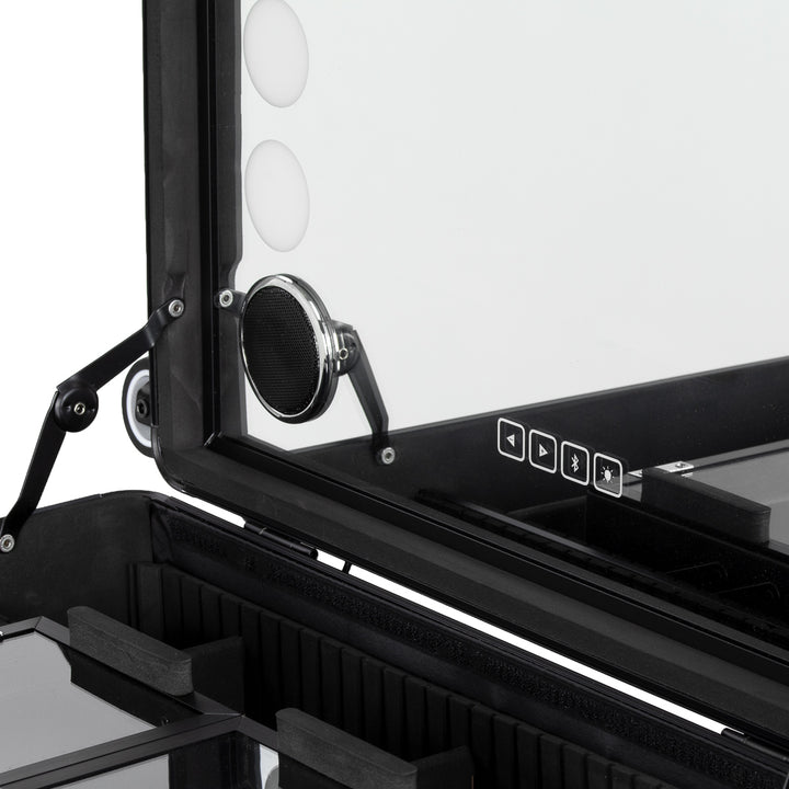 Make-up Koffer Mobiel Station Plus met Verlichte Spiegel en Speakers Zwart - afbeelding 10