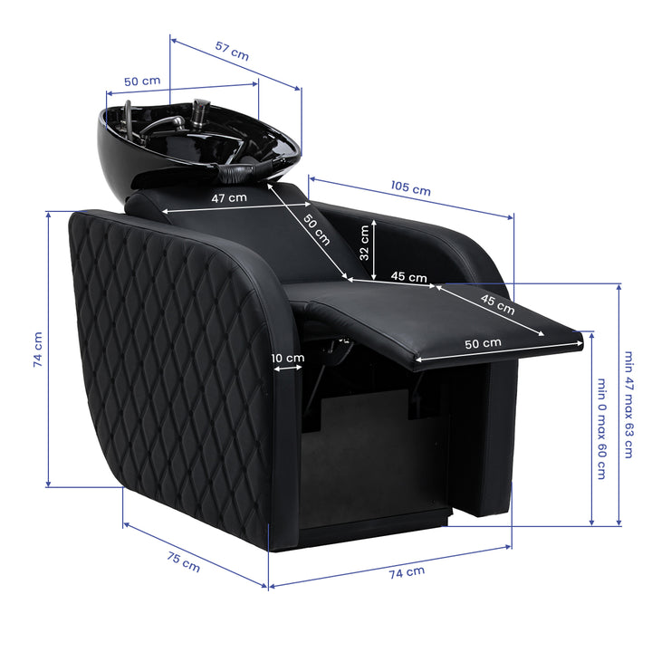 Wasunit Gabbiano Ines met Elektrische Beensteun en Massage Zwart - afbeelding 18
