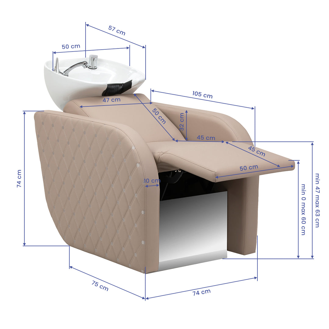 Wasunit Gabbiano Ines met Elektrische Beensteun en Massage Beige - afbeelding 20