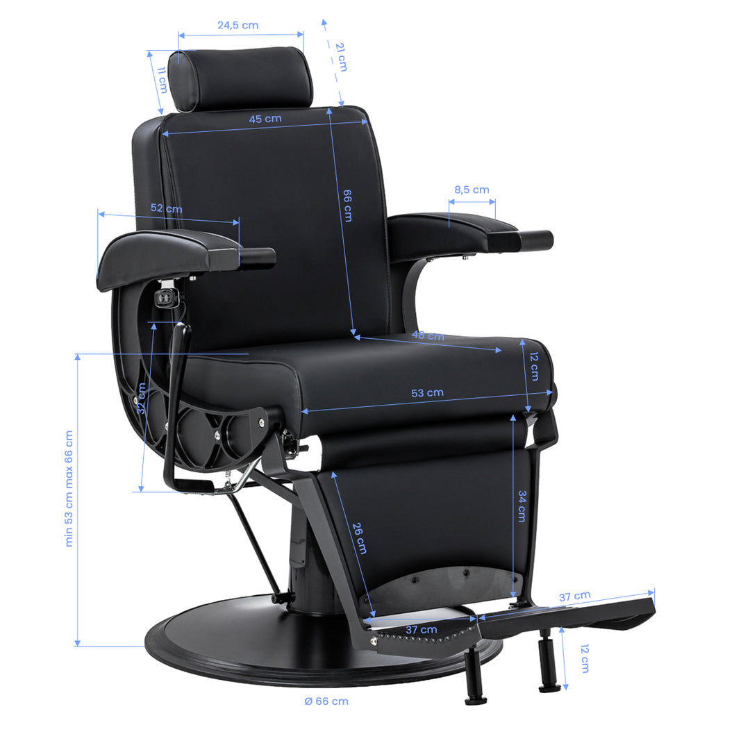Barberstoel Gabbiano Continental met Massage Zwart - afbeelding 19