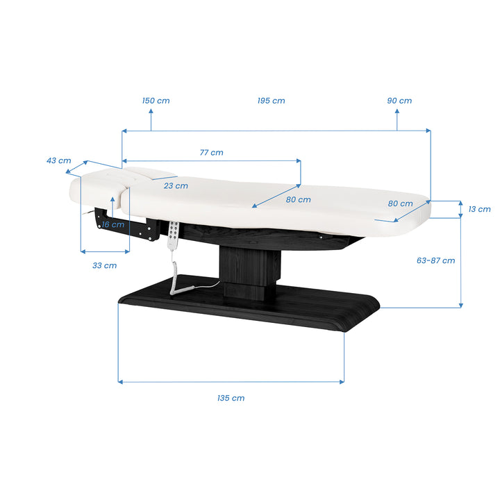 Massagetafel Elektrisch Sillon Relax Wit-Zwart - afbeelding 19