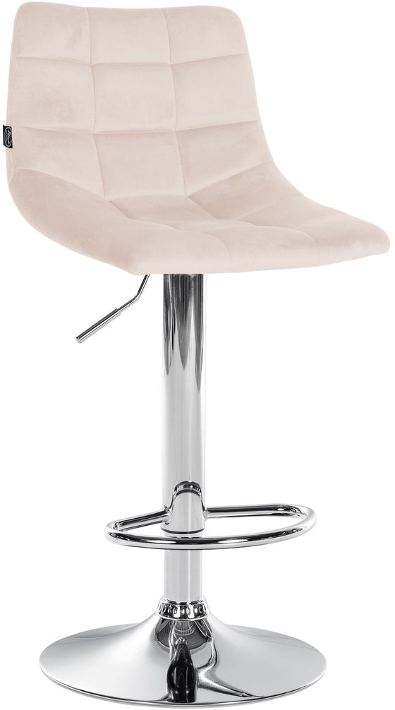 Barkruk met Rugleuning Fluweel Verstelbaar Draaibaar 107 Beige