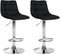 Set of 2 Bar Stools, Adjustable and Swivelling - Black