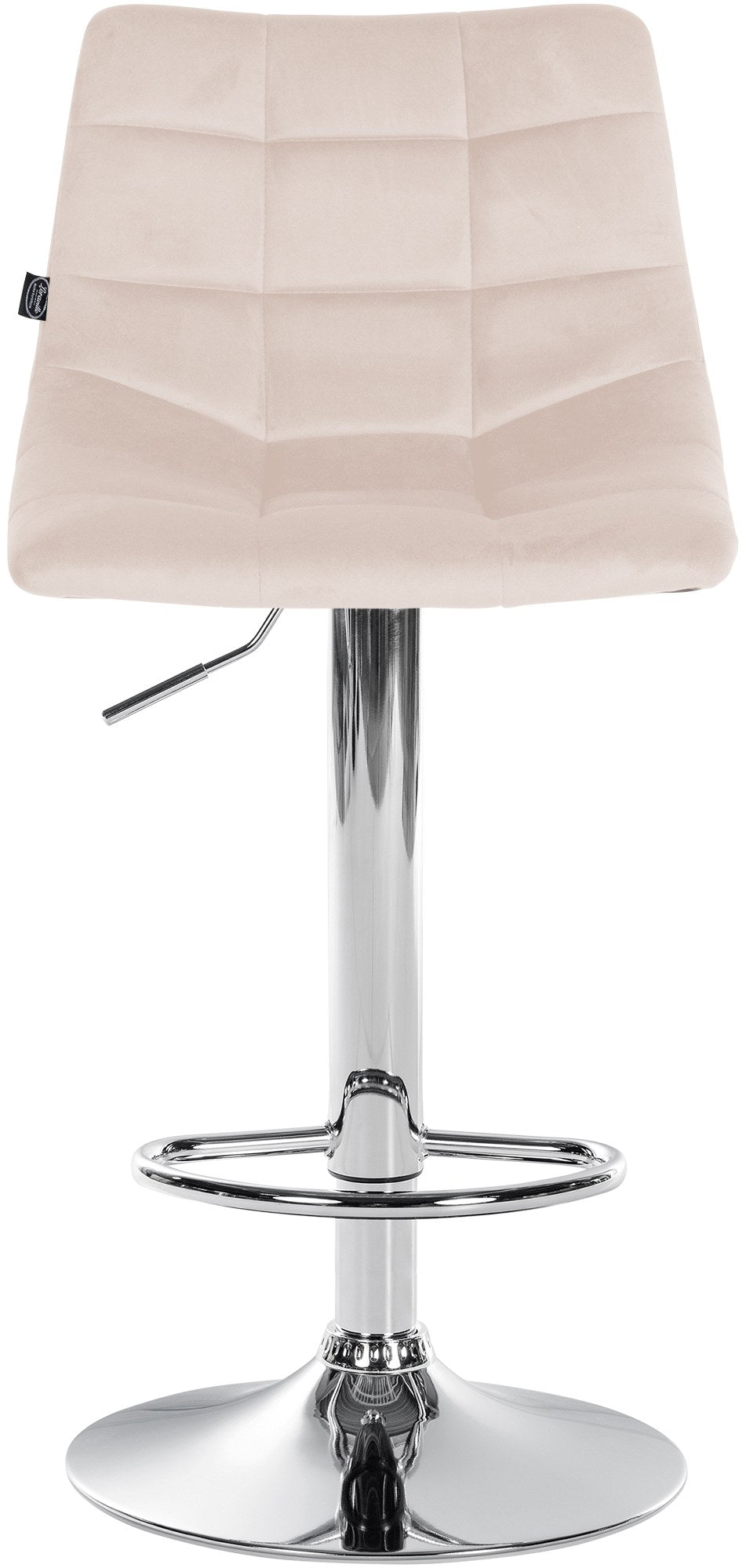 Set van 2 Barkrukken met Rugleuning Fluweel Verstelbaar Draaibaar 107 Beige - afbeelding 4