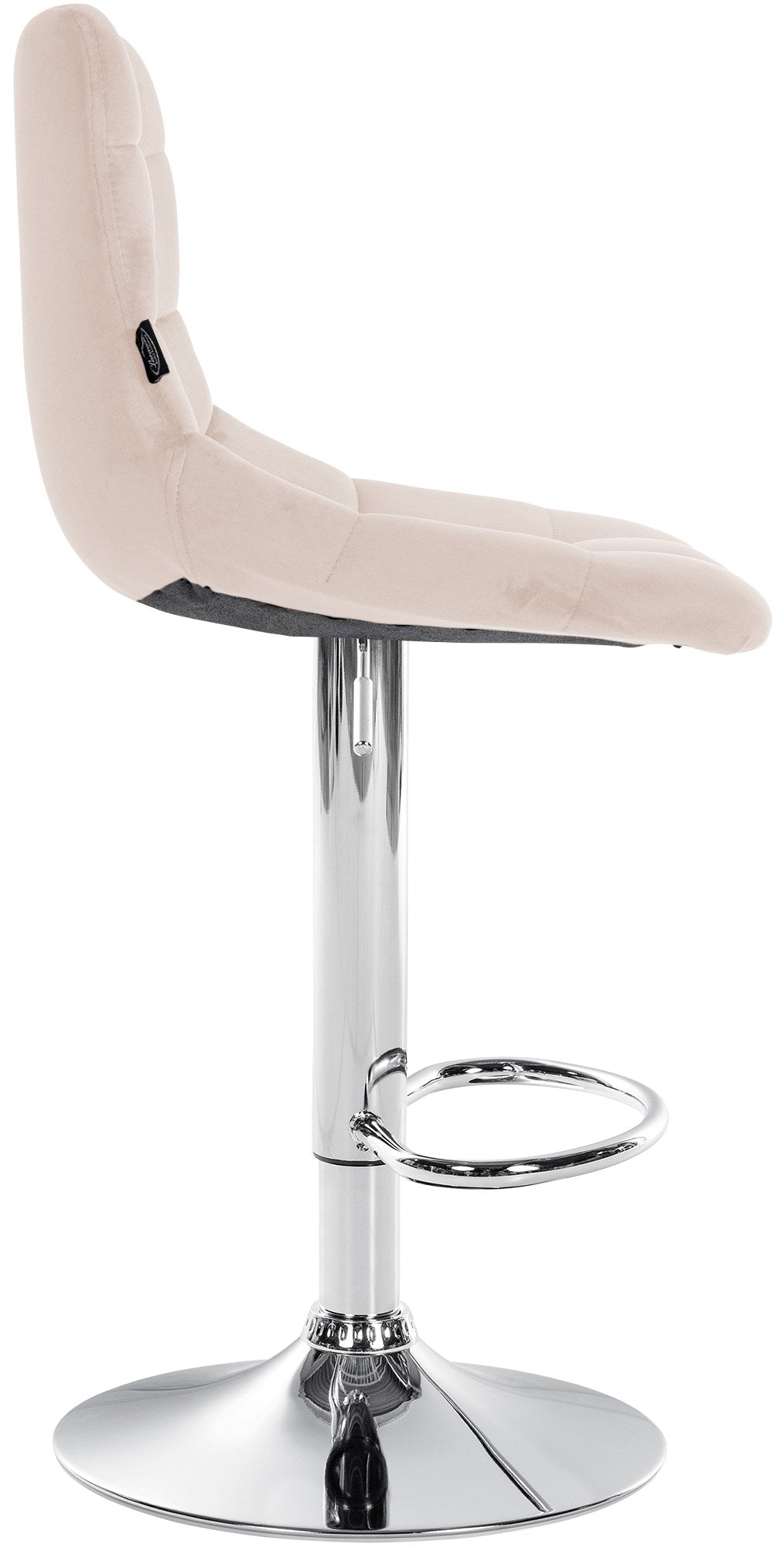 Set van 2 Barkrukken met Rugleuning Fluweel Verstelbaar Draaibaar 107 Beige - afbeelding 5