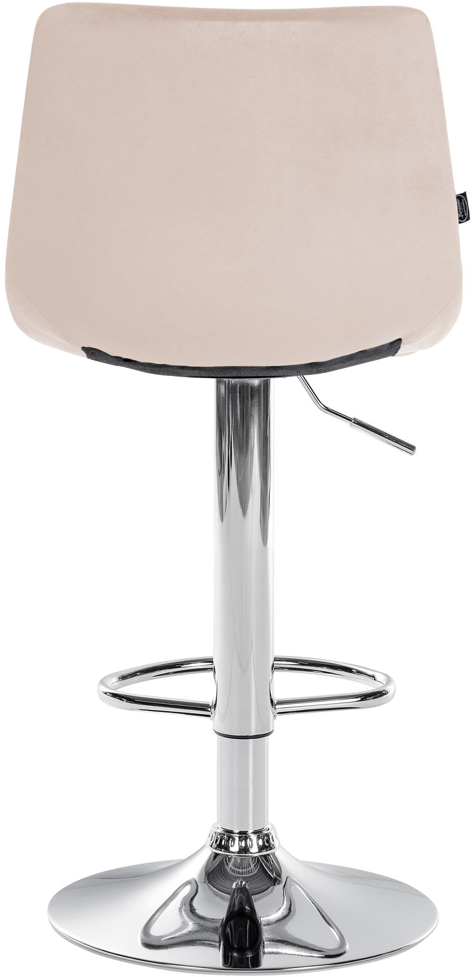 Set van 2 Barkrukken met Rugleuning Fluweel Verstelbaar Draaibaar 107 Beige - afbeelding 7