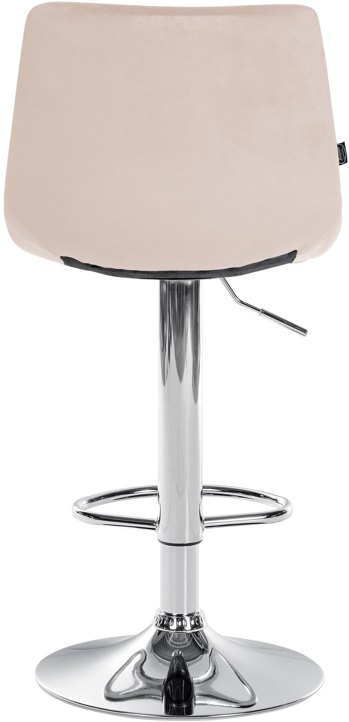 Set van 2 Barkrukken met Rugleuning Fluweel Verstelbaar Draaibaar 107 Beige - afbeelding 7