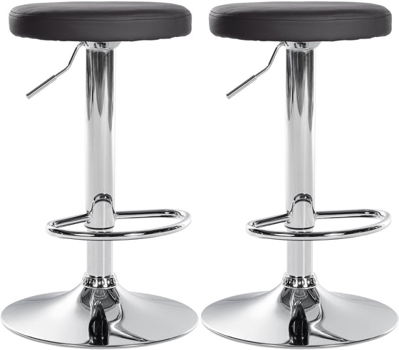 Set van 2 Barkrukken Kunstleer Verstelbaar Draaibaar 109 Zwart