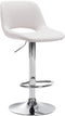 Bar Stool with Backrest, Adjustable, Swivelling - Cream