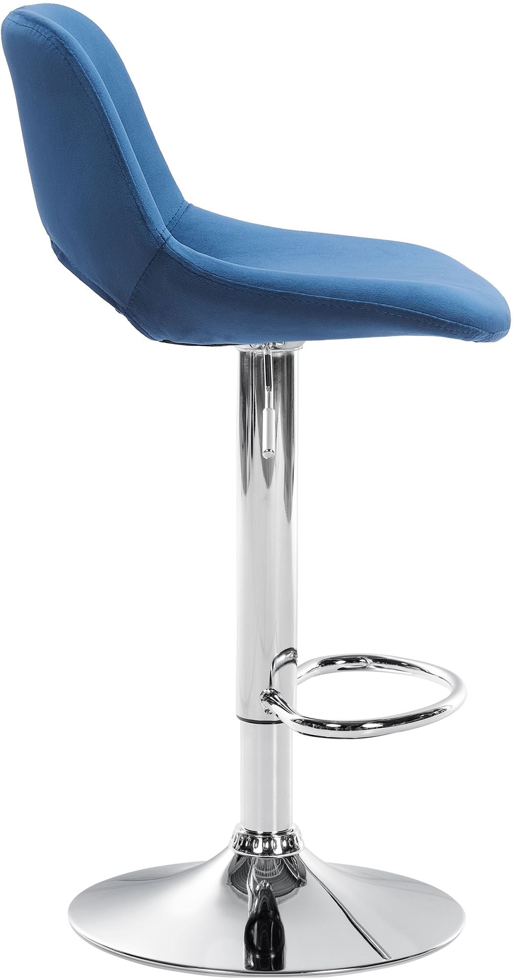 Barkruk met Rugleuning Fluweel Verstelbaar Draaibaar 106 Blauw - afbeelding 6