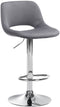 Bar Stool with Backrest, Adjustable and Swivelling - Dark Grey