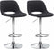 Bar Stool Set of 2, Adjustable, Swivelling - Black