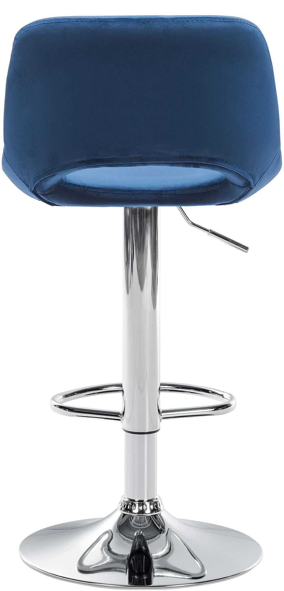 Set van 2 Barkrukken met Rugleuning Fluweel Verstelbaar Draaibaar 106 Blauw - afbeelding 4