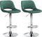 Set of 2 Bar Stools with Backrests, Adjustable and Swivelling - Green