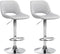 Set of 2 Bar Stools 106, Adjustable and Swivelling - Light Grey