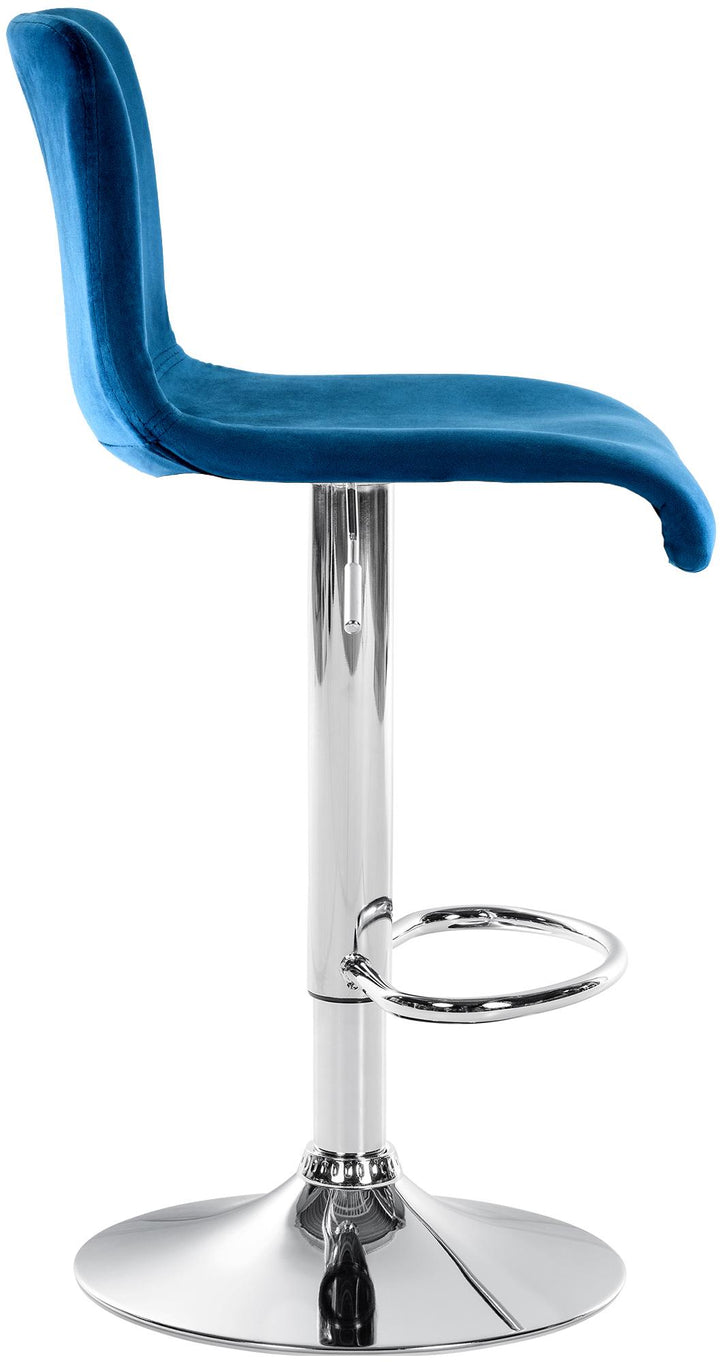 Barkruk met Rugleuning Fluweel Verstelbaar Draaibaar 105 Blauw - afbeelding 6