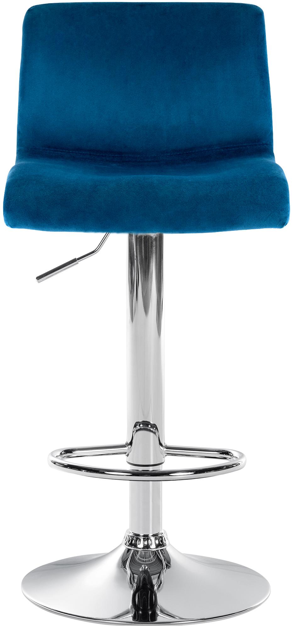 Barkruk met Rugleuning Fluweel Verstelbaar Draaibaar 105 Blauw - afbeelding 5