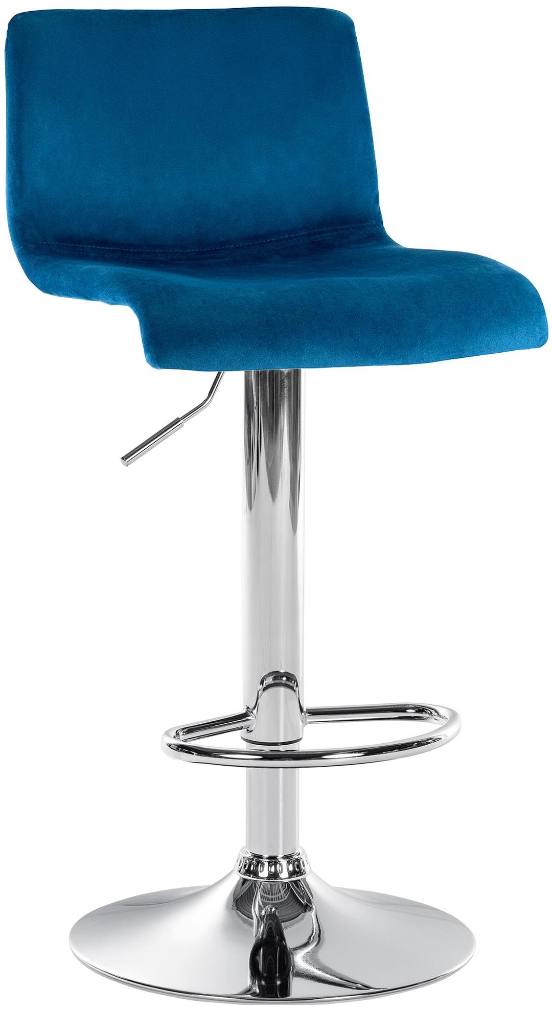 Barkruk met Rugleuning Fluweel Verstelbaar Draaibaar 105 Blauw
