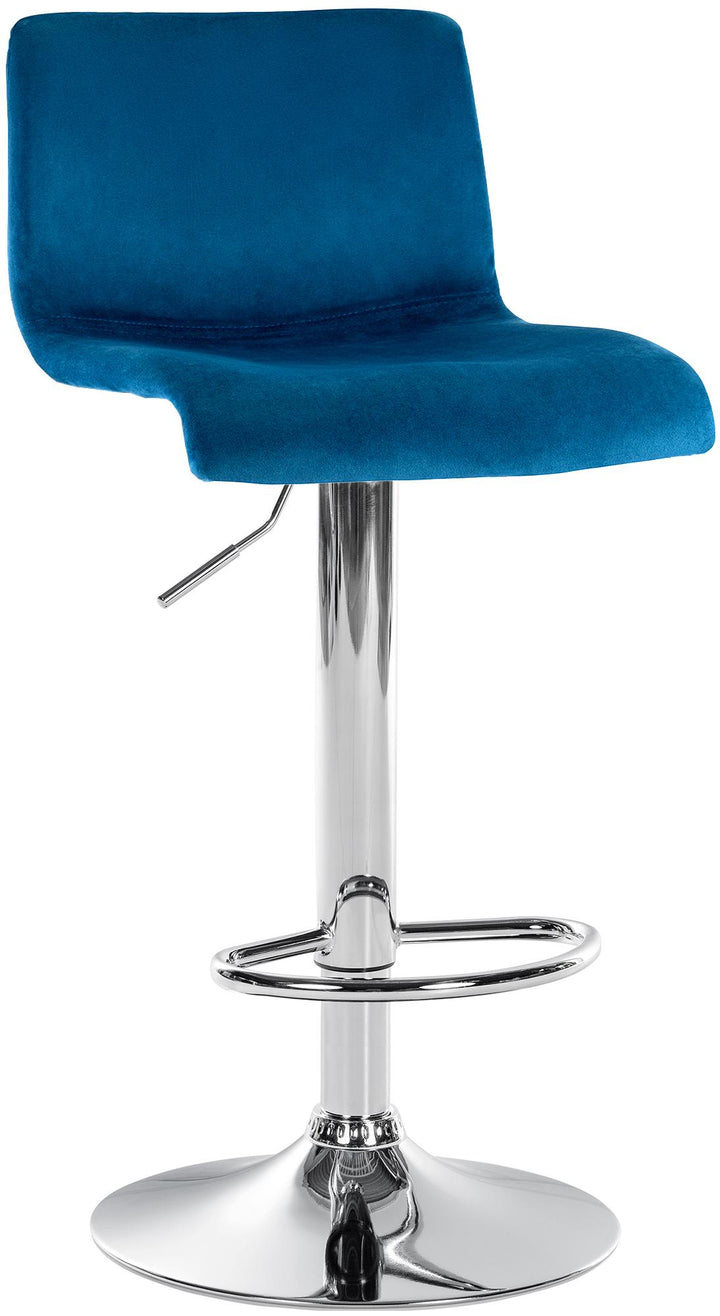 Barkruk met Rugleuning Fluweel Verstelbaar Draaibaar 105 Blauw