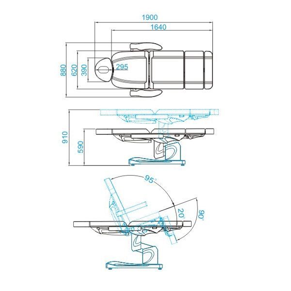 Behandelstoel Elektrisch Azzurro 708A 4 Wit 3