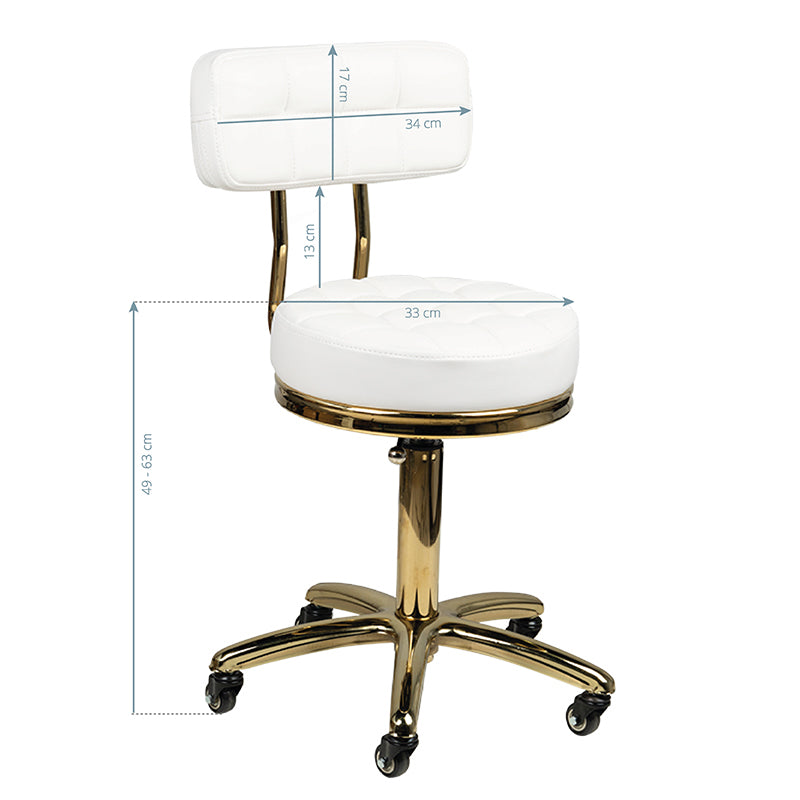 Tabouret AM-961 Goud-Wit 5