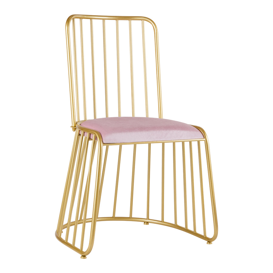 Stoel Fluweel MT-307 Goud Roze 1