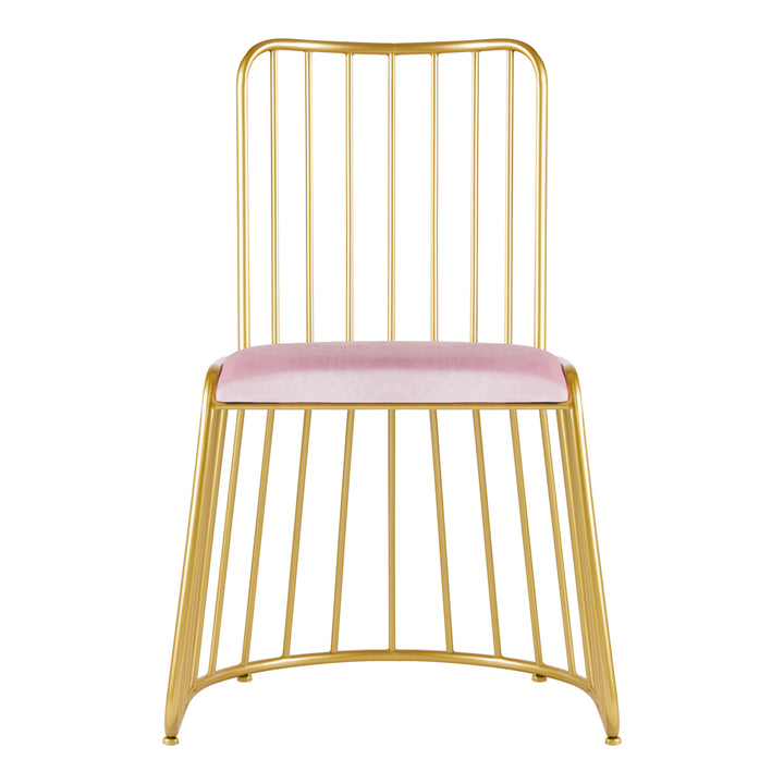 Stoel Fluweel MT-307 Goud Roze 3
